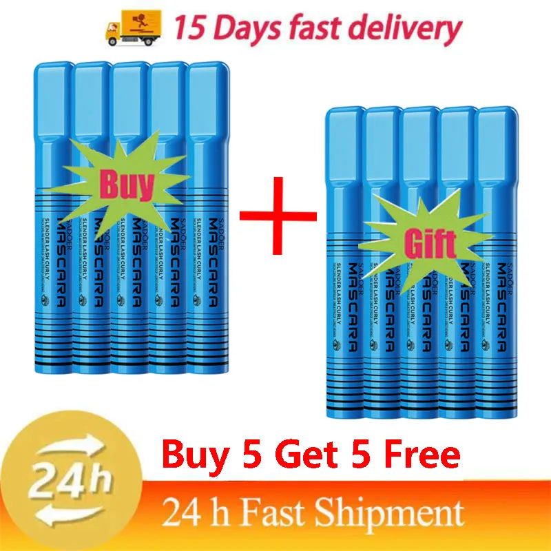 Mascara 5D waterproof allongeant cils noir fibres de soie maquillage femme nouveau coréen