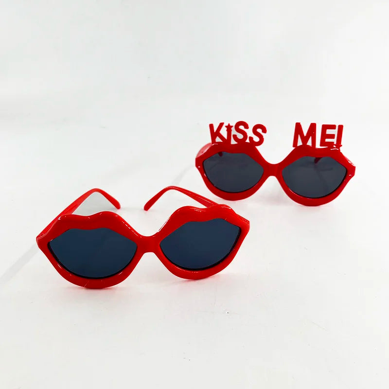 1 pièce – Lunettes « Kiss Me » rouges en forme de lèvres | Lunettes de soleil mignonnes pour filles et femmes