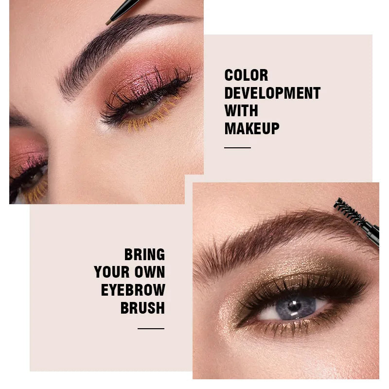 Crayon sourcils double embout rotatif 1,5 mm waterproof avec brosse