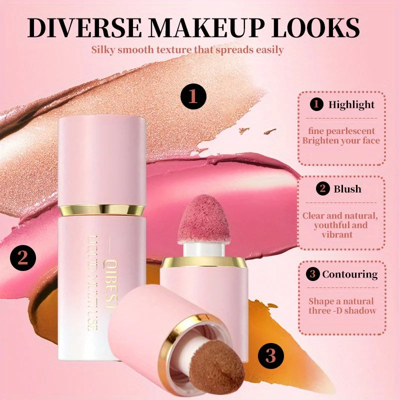 Blush liquide mat – Facile à colorer et à estomper, rendu naturel et lumineux