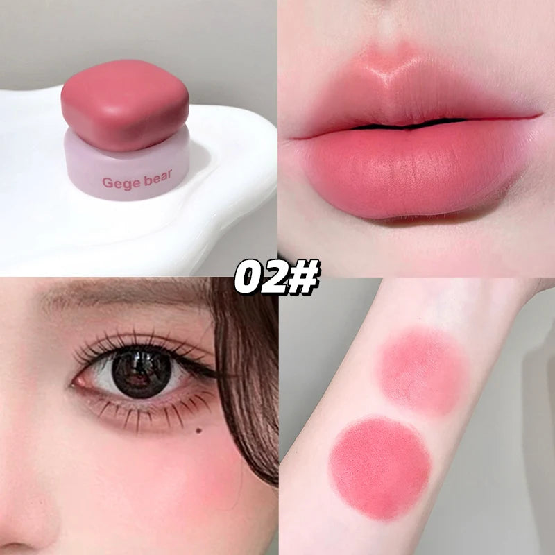 Baume mousse lèvres et joues – Blush et teinte à lèvres matte style coréen, polyvalent – S’accorde avec toutes les carnations