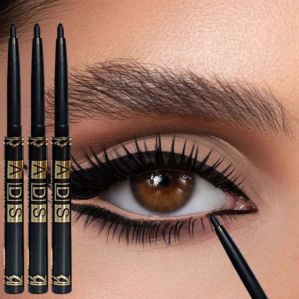 Crayons eyeliner noir 3 ou 9 pièces waterproof longue tenue anti-bavure résistant à la transpiration