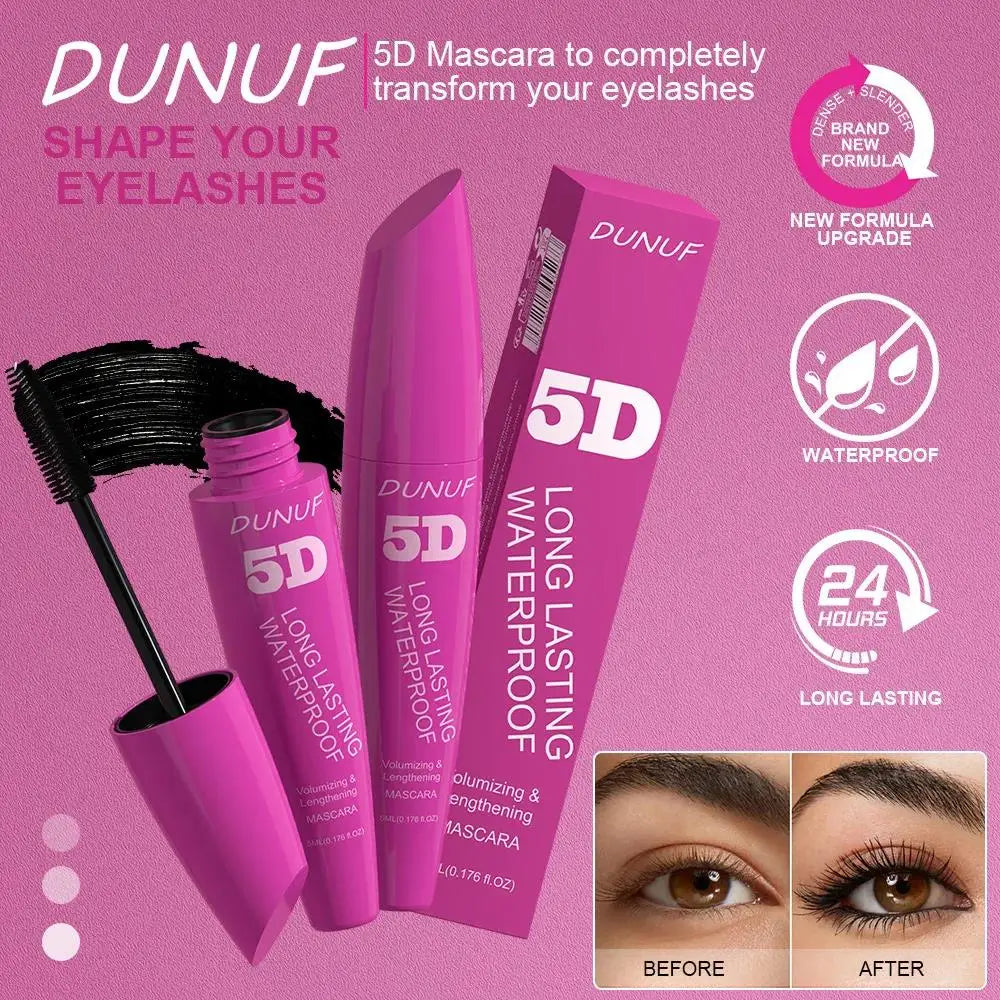 Mascara volumisant 5D waterproof longue tenue 24 h crème allongeante cils plus épais et fournis sans paquets