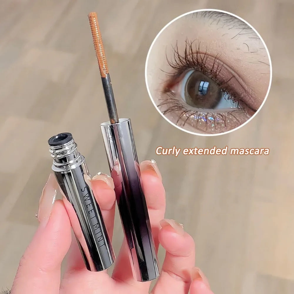 Mascara métal fibres de soie brosse ultra-fine noir et marron waterproof longue tenue recourbant extensions cils