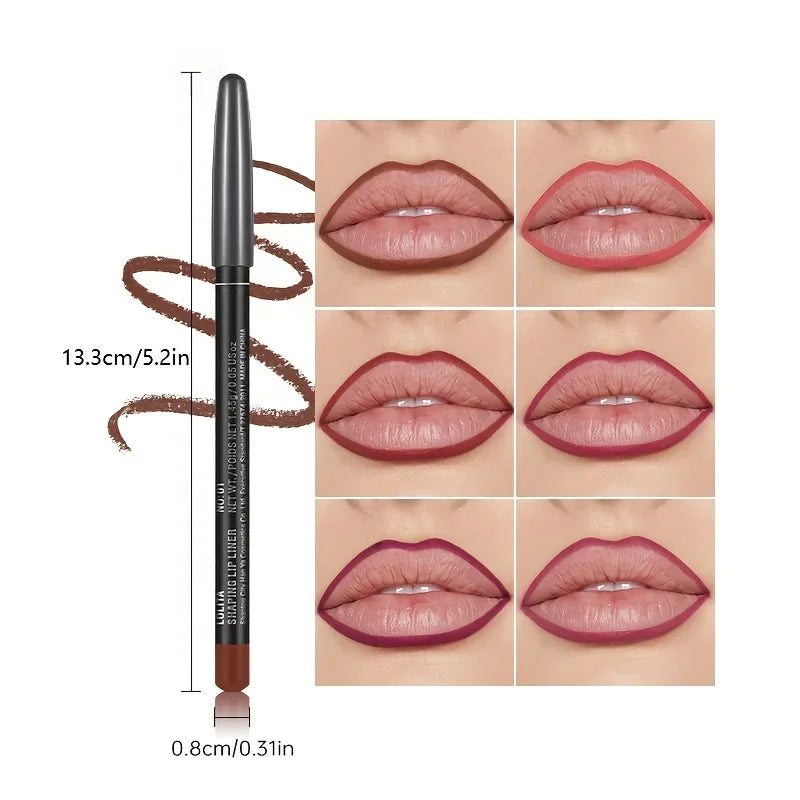 Crayon à Lèvres Mat Waterproof – Longue Tenue, Anti-Transfert, Texture Velours, Idéal pour Contour et Maquillage, Cadeau Parfait