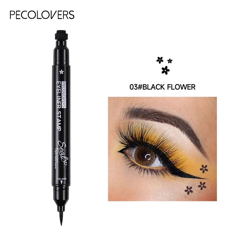 Eyeliner Liquide Étoile Noir – Crayon Yeux avec Tampon Lune 2 en 1, Étanche, Longue Tenue, Application Facile, Maquillage des Yeux