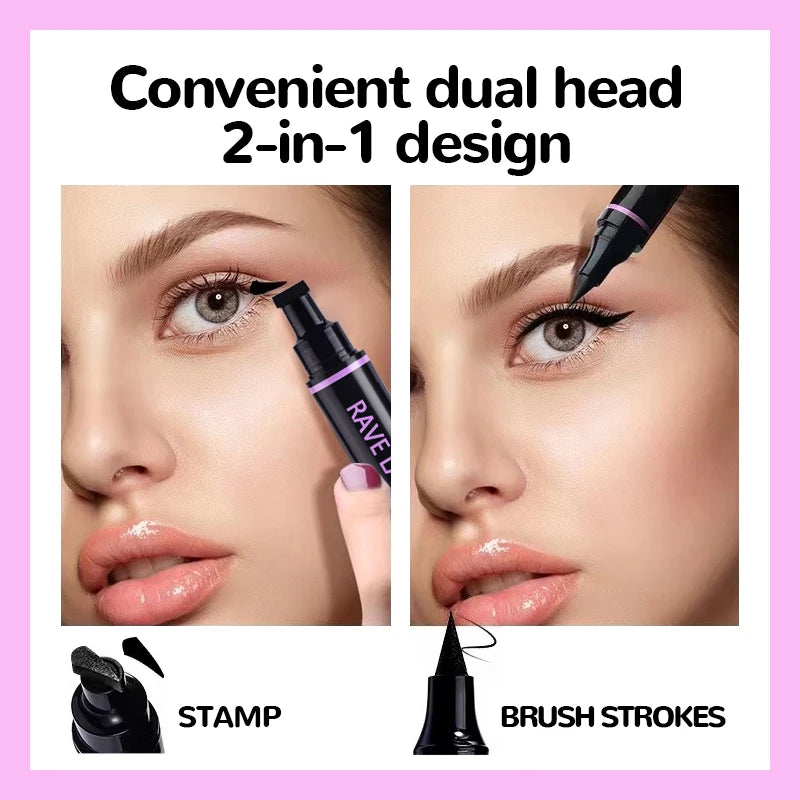 Crayon eyeliner liquide double embout, waterproof, séchage rapide, longue tenue - Maquillage pour les yeux