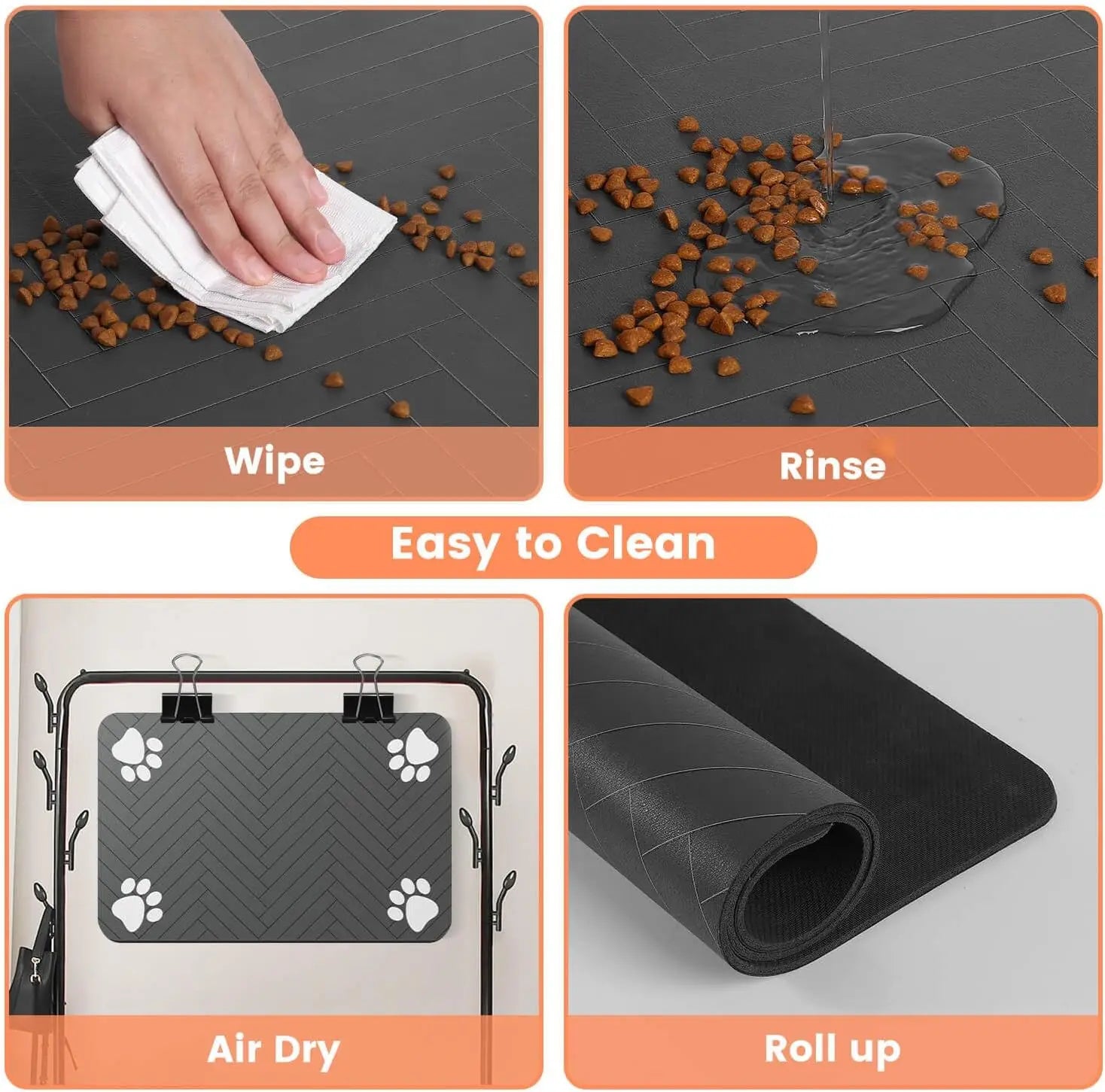 Absorbent Pet Feeding Mat – Waterproof Food & Water Bowl Placemat
