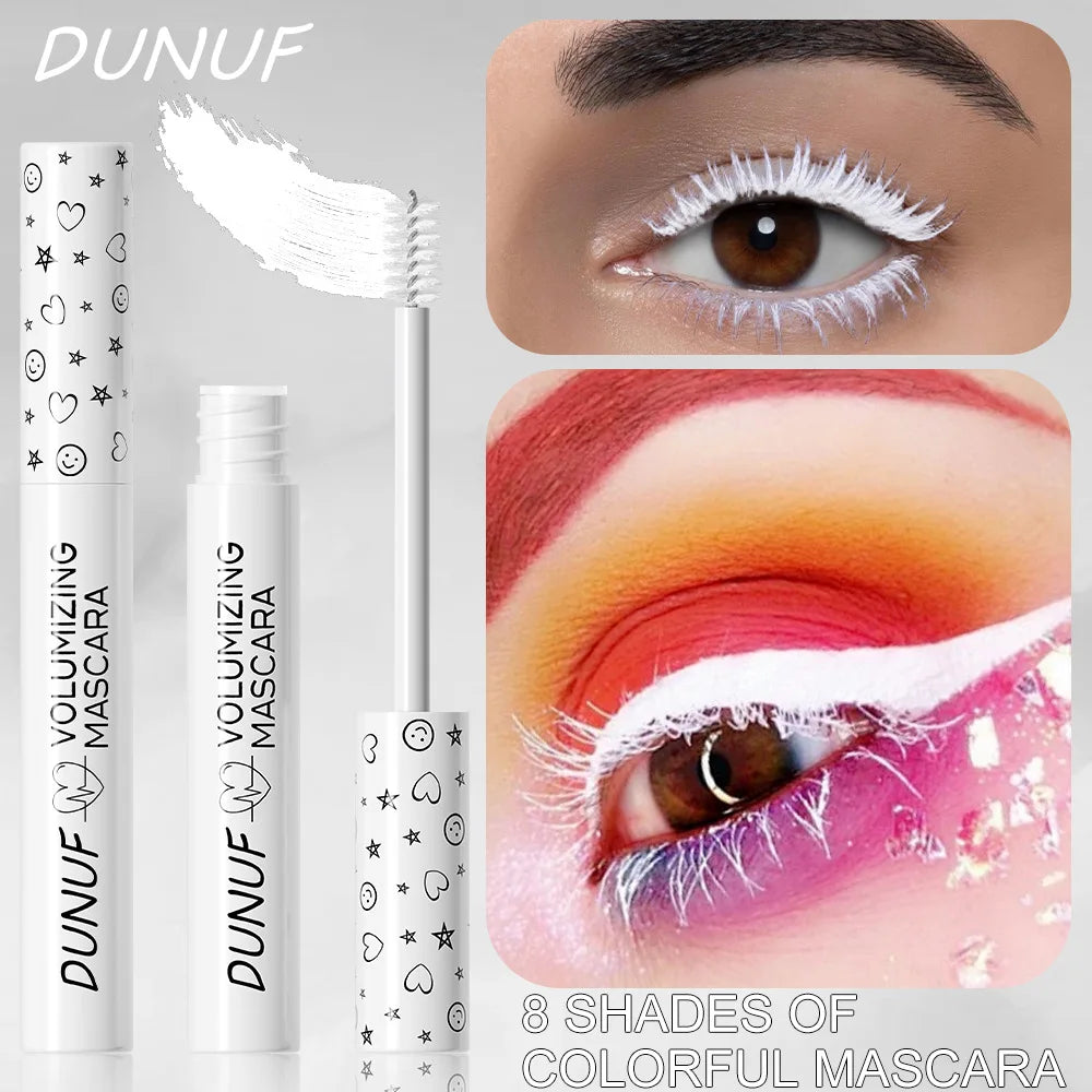 Mascara blanc fin et recourbant waterproof anti-bavure brosse fine portable maquillage fêtes