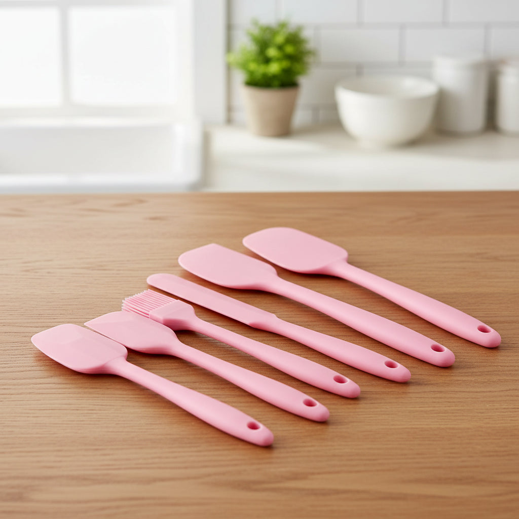 6-Piece Silicone Spatula Set – Food-Grade Non-Stick Heat-Resistant Spatulas for Cooking & Baking