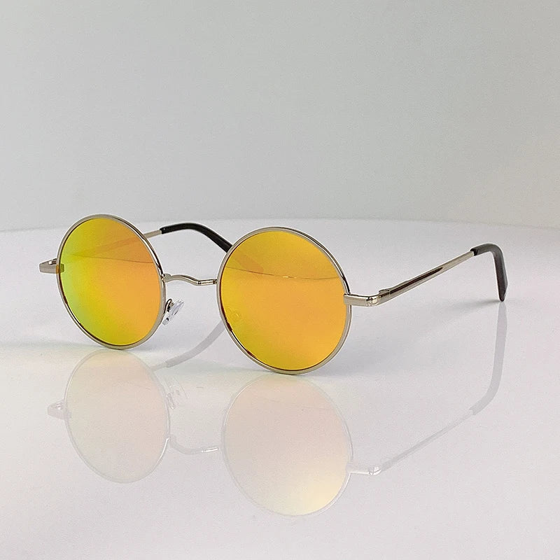 Lunettes de soleil rondes rétro vintage polarisées – Pour hommes et femmes | Monture en métal alliage de marque designer | Verres noirs avec protection UV400 | Idéales pour la conduite