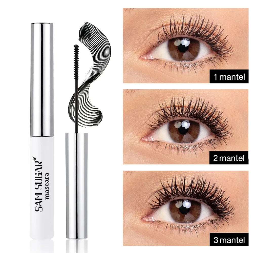 Mascara fibres de soie coloré brosse ultra-fine allongeant cils waterproof séchage rapide vert et rose
