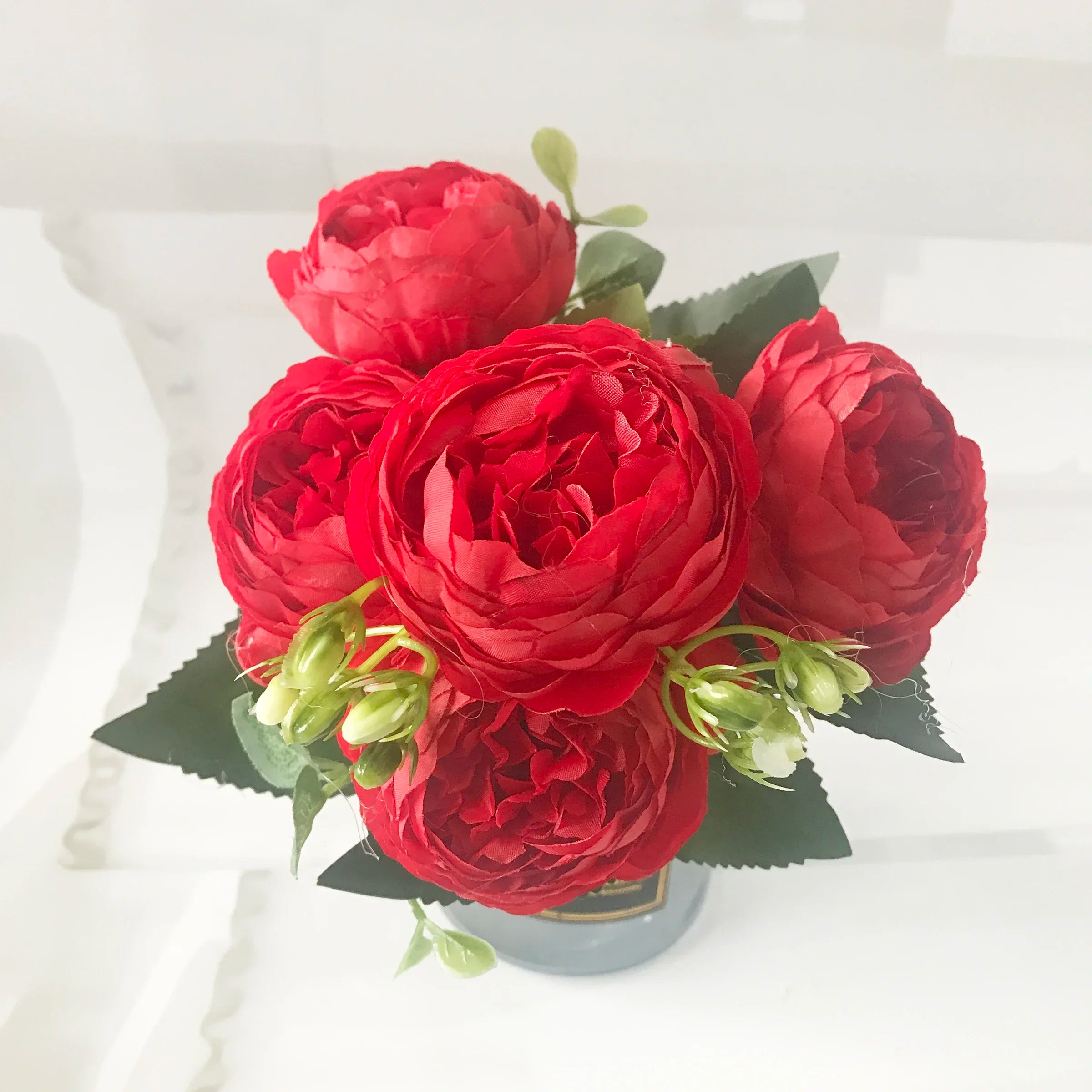 30CM Silk Peony Bouquet – Artificial Pink Flowers for Home & Wedding Décor