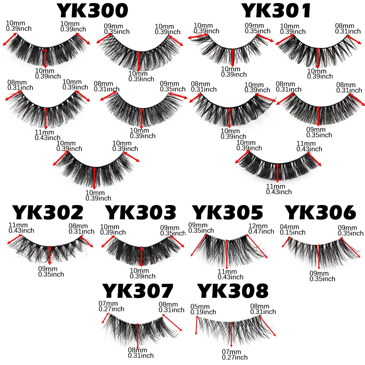 Nouveaux demi-cils – 3 à 10 paires, cils naturels 3D style Cat Eye, tige transparente – Extensions de faux cils pour maquillage