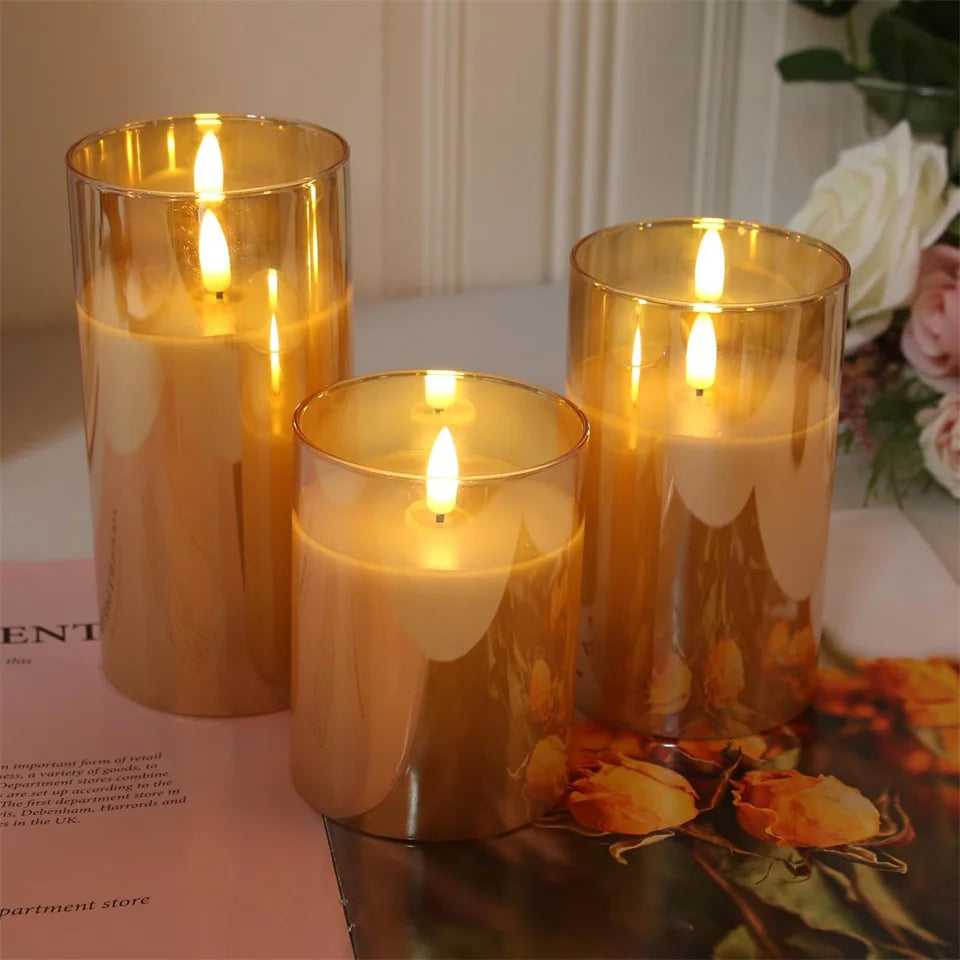 LED Flameless Wax Candles with Remote & Timer – Realistic Flickering Candles for Home Decor