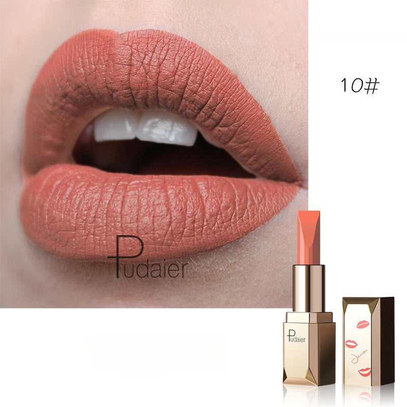 Rouge à lèvres  waterproof – Finition velours mate | Facile à appliquer | Teintes nude et rouge sexy | Tenue longue durée
