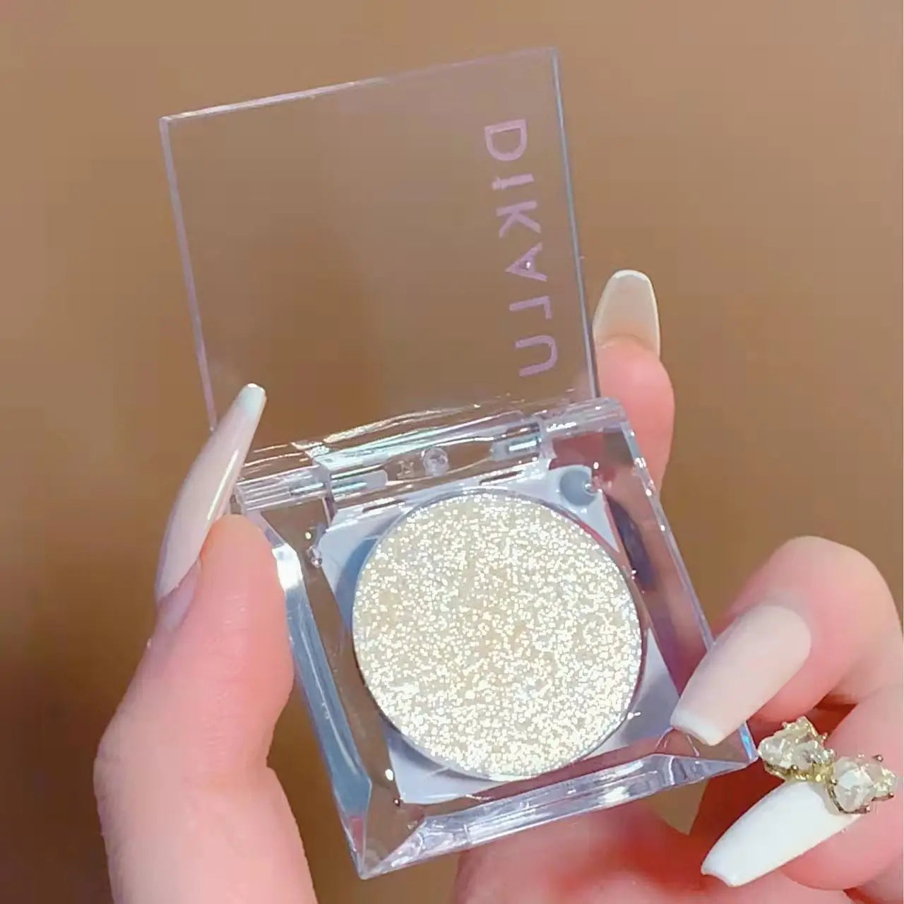 Ombre à paupières mono-couleur nacrée aux tons terreux, longue tenue, waterproof, pailletée, pour les yeux, poudre pressée, maquillage cosmétique