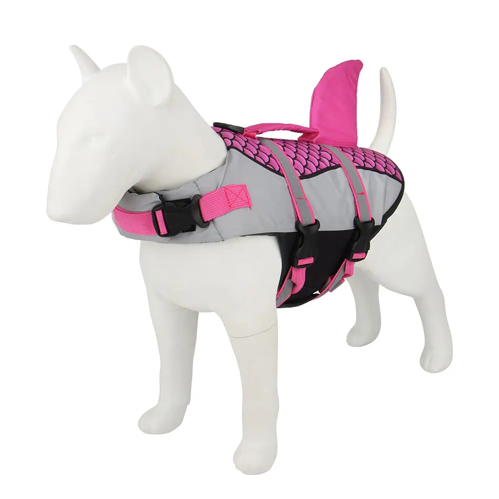 Shark Dog Life Jacket – Adjustable Pet Swimming Vest with Rescue Handle