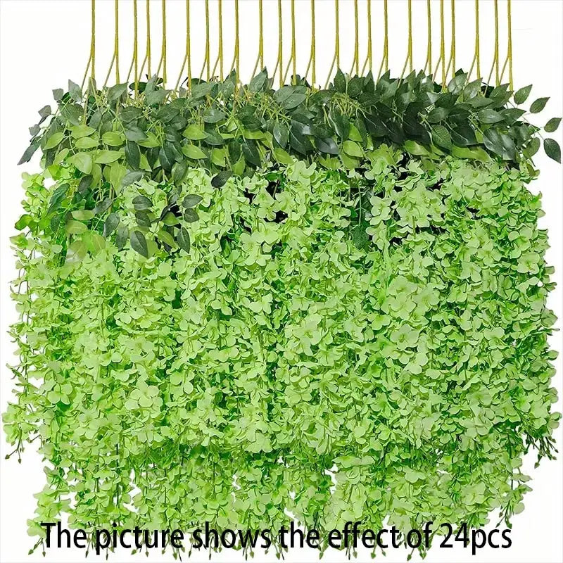 12PCS Artificial Wisteria Vine Flowers – Hanging Silk Floral Garland Set
