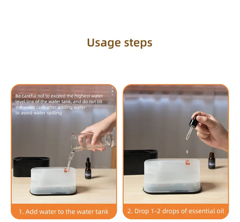 Flame Aroma Diffuser – Colorful LED Essential Oil Humidifier for Home & Relaxation