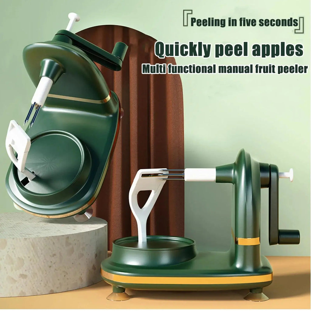 Manual Hand Crank Apple Peeler, Slicer & Corer – Fruit Peeling Machine with Divider and Replacement Blades