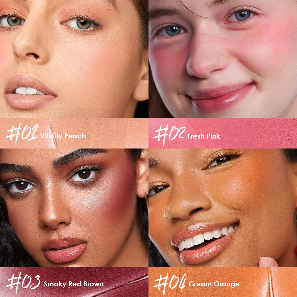 1 pcs Blush waterproof mat – Fini naturel, pour yeux, joues et lèvres – Contouring et highlight, maquillage polyvalent