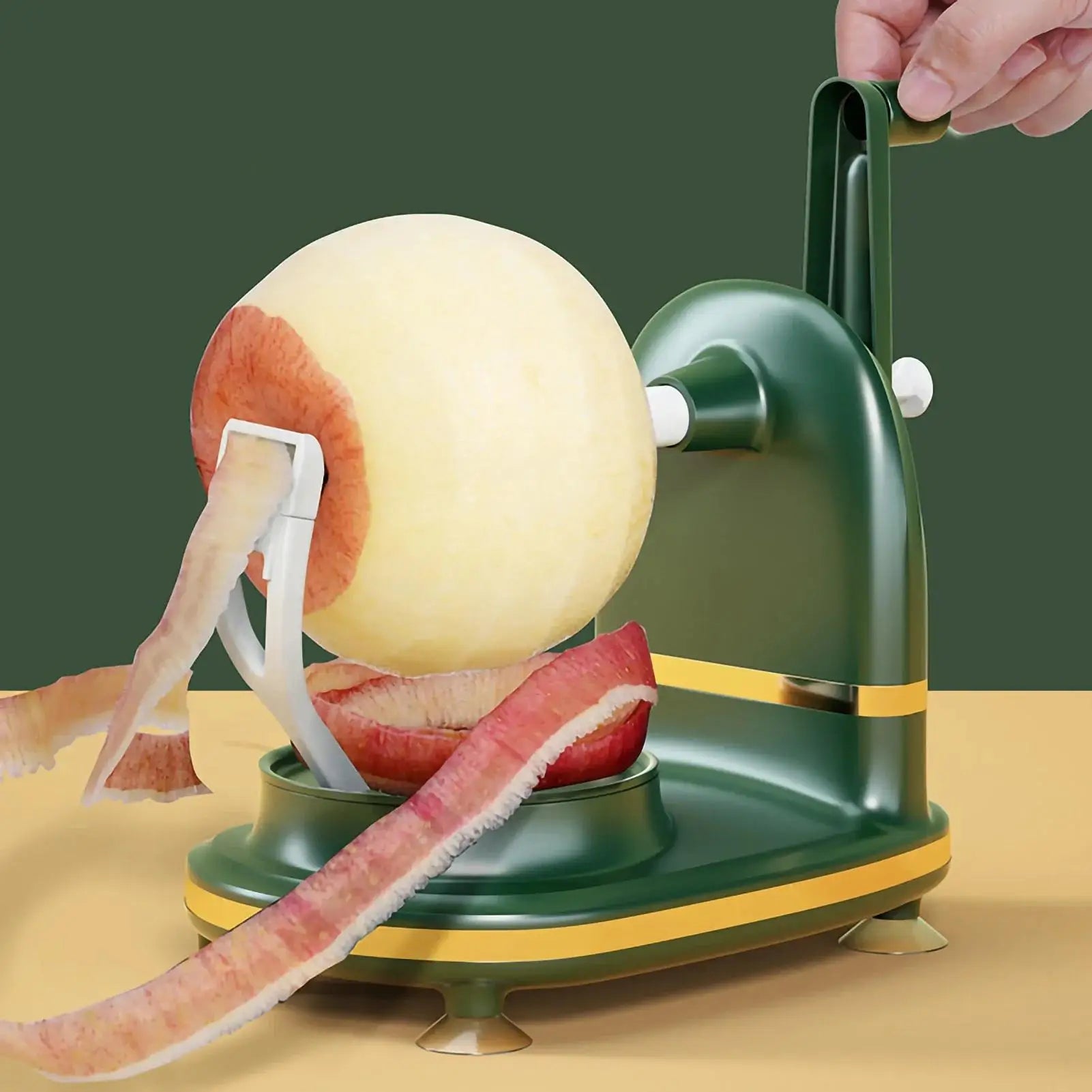 Manual Hand Crank Apple Peeler, Slicer & Corer – Fruit Peeling Machine with Divider and Replacement Blades