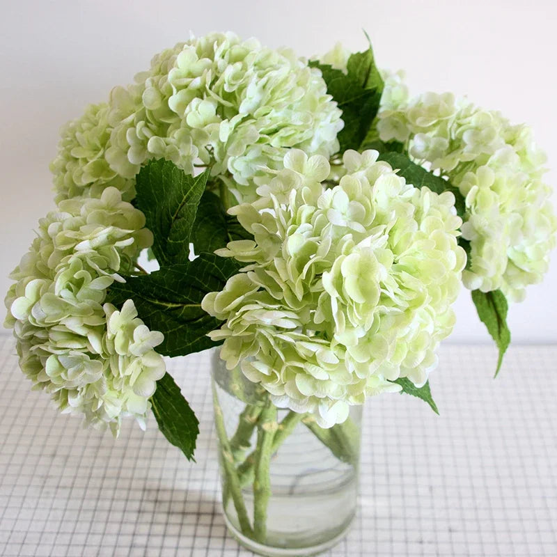 Real Touch Artificial Hydrangea Flowers – 3D Latex Bridal Bouquet Décor
