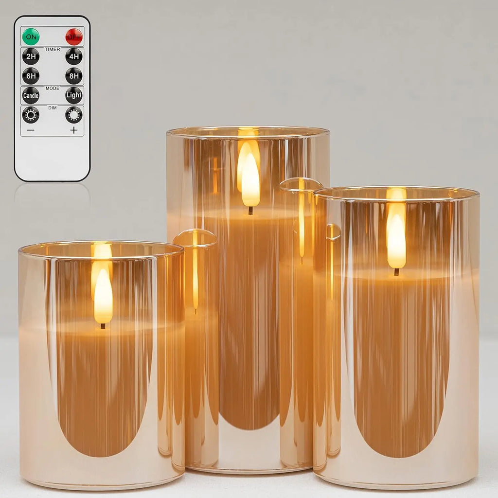 LED Flameless Wax Candles with Remote & Timer – Realistic Flickering Candles for Home Decor