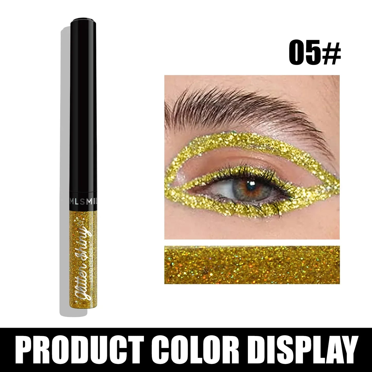Eyeliner scintillant diamant – 12 couleurs, liquide, waterproof et résistant à la sueur, fard à paupières professionnel