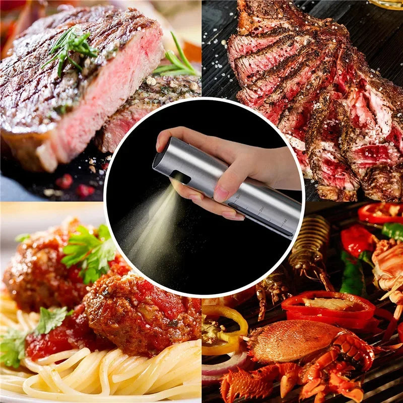 304 Stainless Steel Oil Sprayer Bottle – Refillable Olive Oil & Vinegar Mister for BBQ, Baking & Cooking