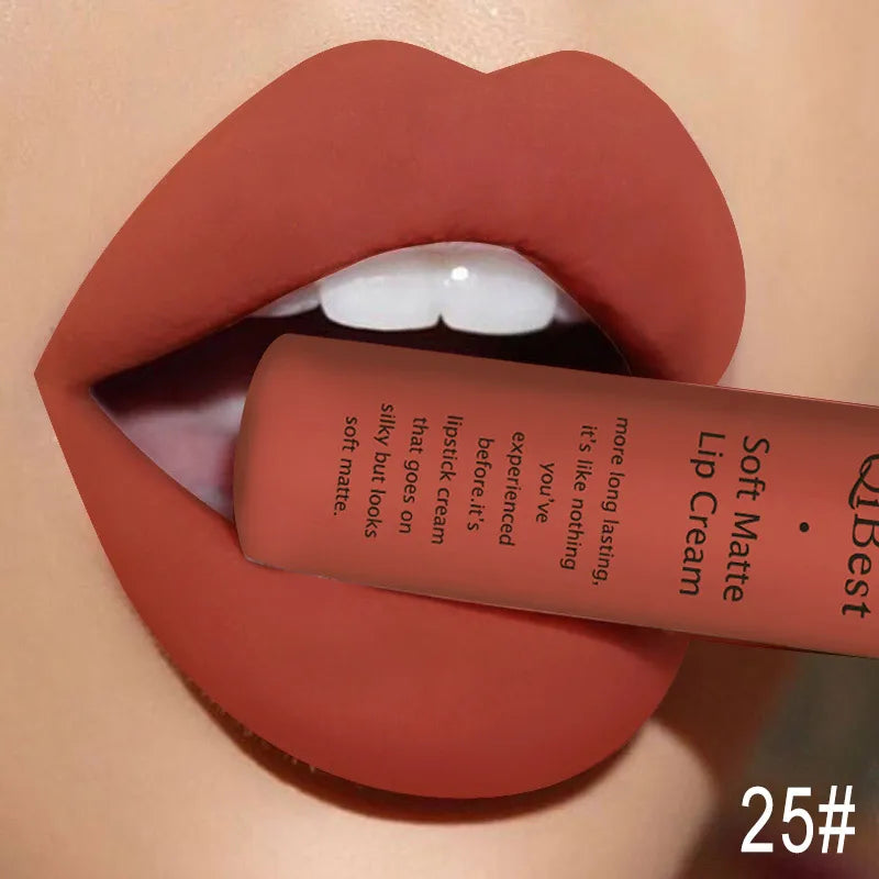 Gloss à lèvres liquide mat en velours – Rouge à lèvres brillant sexy, teintes rouges et nude, waterproof, longue tenue, maquillage pour femmes