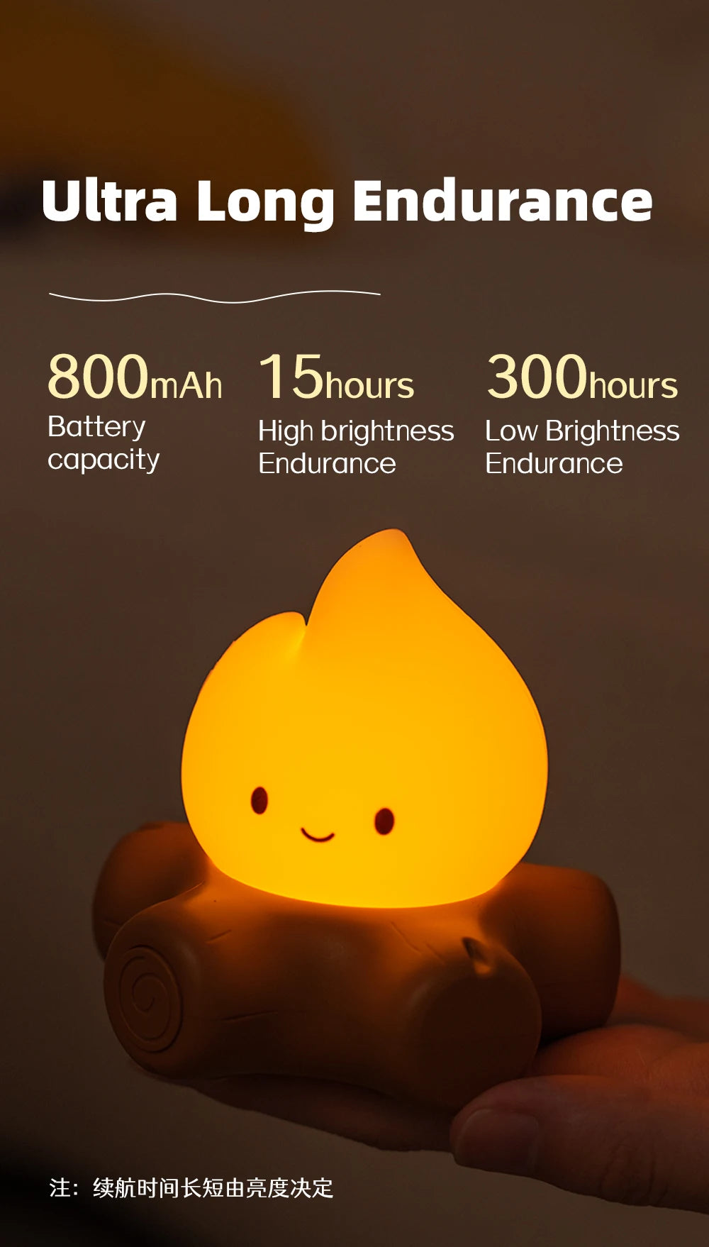 Campfire Night Light with White Noise – Cozy LED Atmosphere Lamp for Kids & Bedroom Decor
