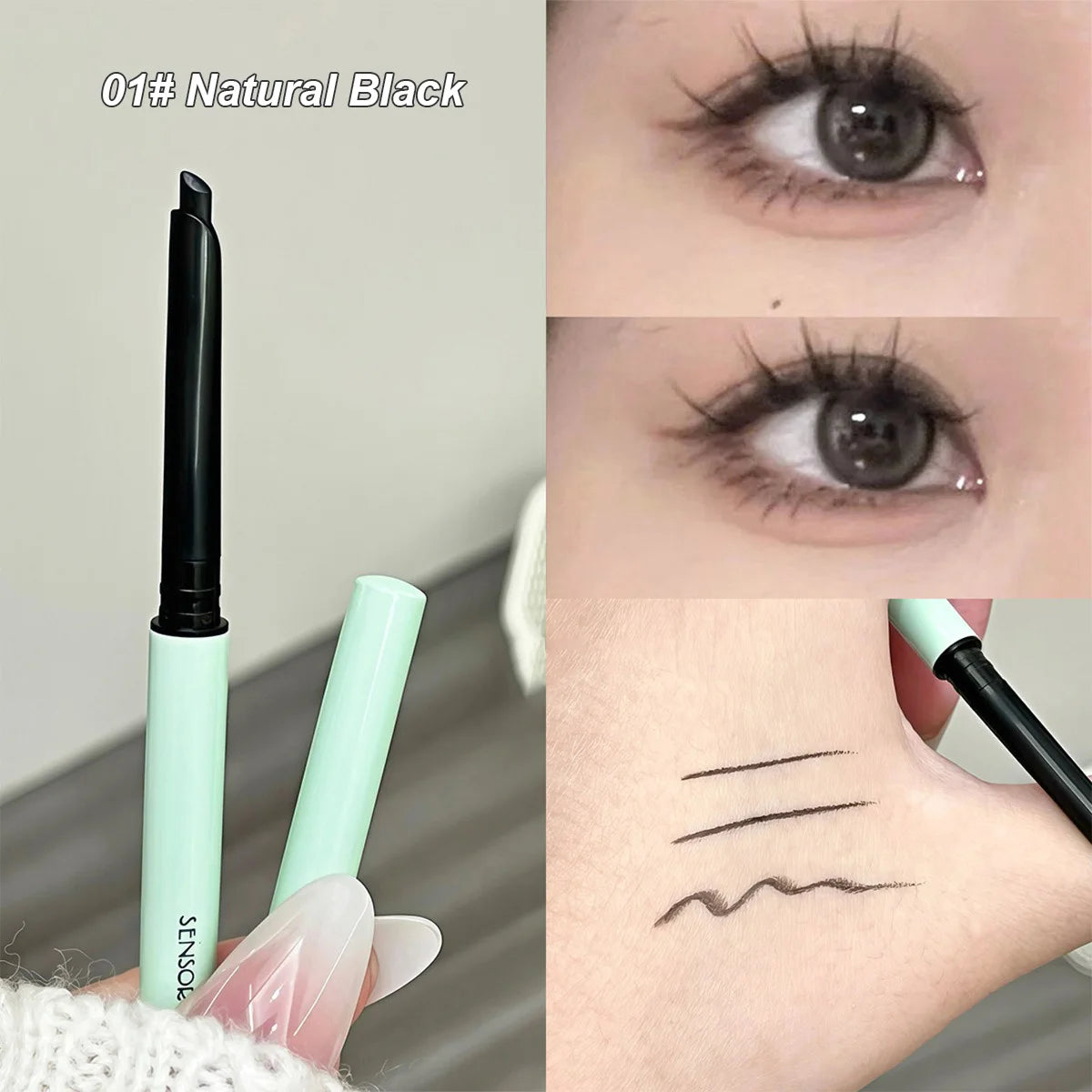 1 Pièce Crayon Gel Eyeliner– Texture Lisse, Longue Tenue, Mat, Waterproof, Séchage Rapide, Maquillage Coréen