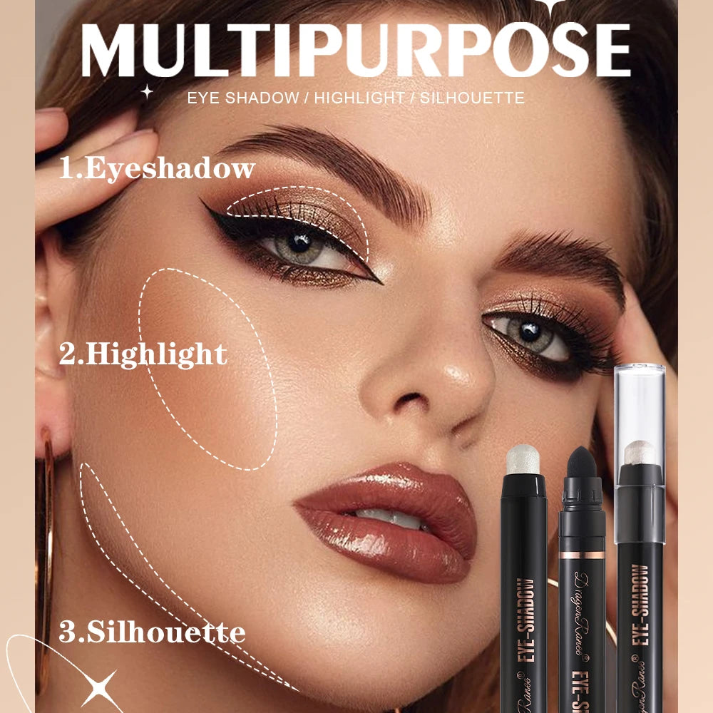 Crayon fard à paupières nacré, application en un geste, waterproof et anti-bavures, highlighter, texture soyeuse et délicate, scintillant