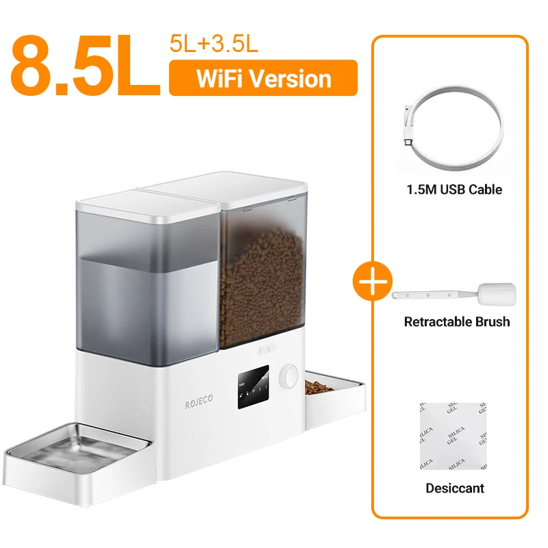 8.5L Smart Automatic Pet Feeder & Gravity Water Dispenser – Wi-Fi Food Station