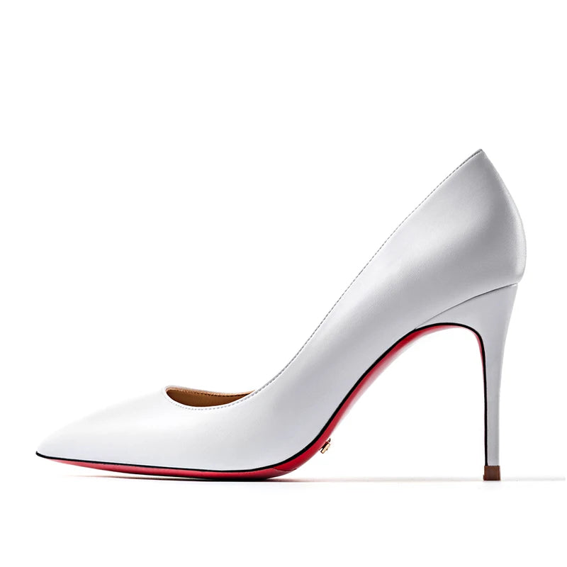 « Escarpins Femme Luxe – Talon 12 cm, Noir Mat, Semelle Rouge »