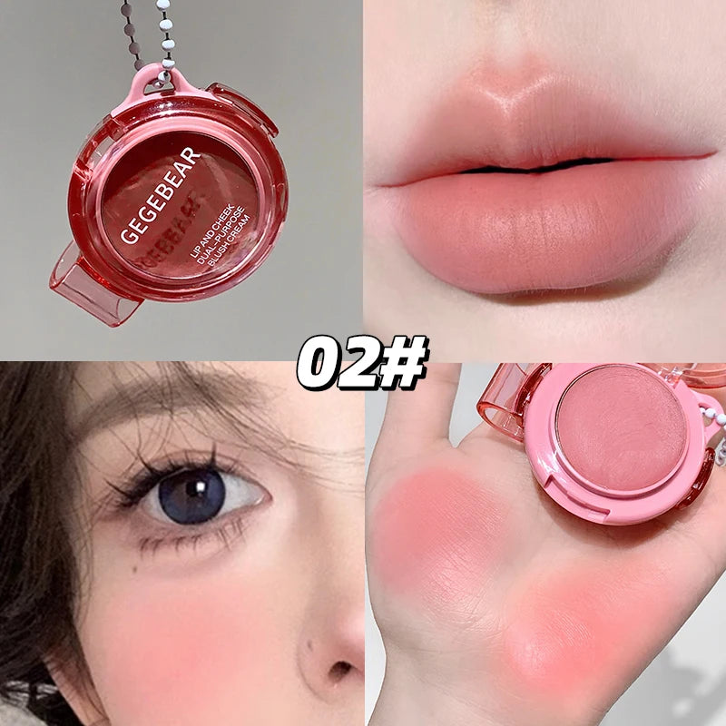Blush Crème Mat Rose-Violet — Multi-usage pour Lèvres et Joues, Rouge à Lèvres Texture Boue, Blush Monochrome, Illumine le Visage, Application Facile, Maquillage Rouge