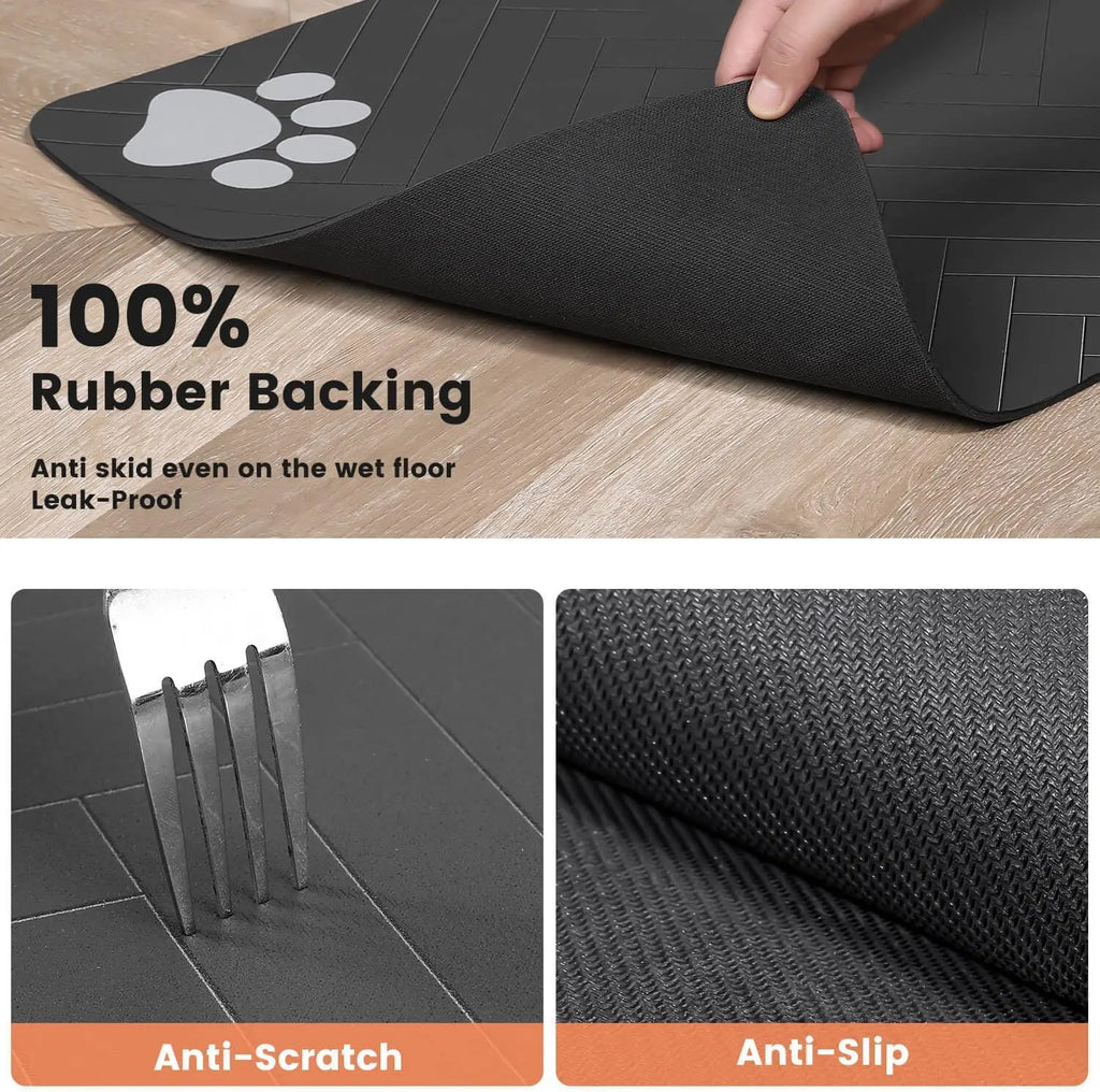 Absorbent Pet Feeding Mat – Waterproof Food & Water Bowl Placemat