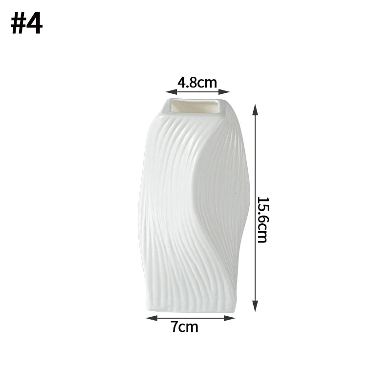 Modern White Decorative Vase – Minimalist Flower Vase for Home & Table Decor