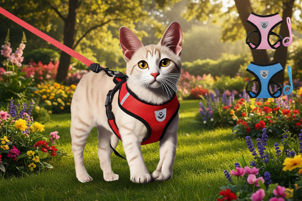 Adjustable Escape-Resistant Cat Harness & Leash Set – Soft Vest for Cats & Kittens