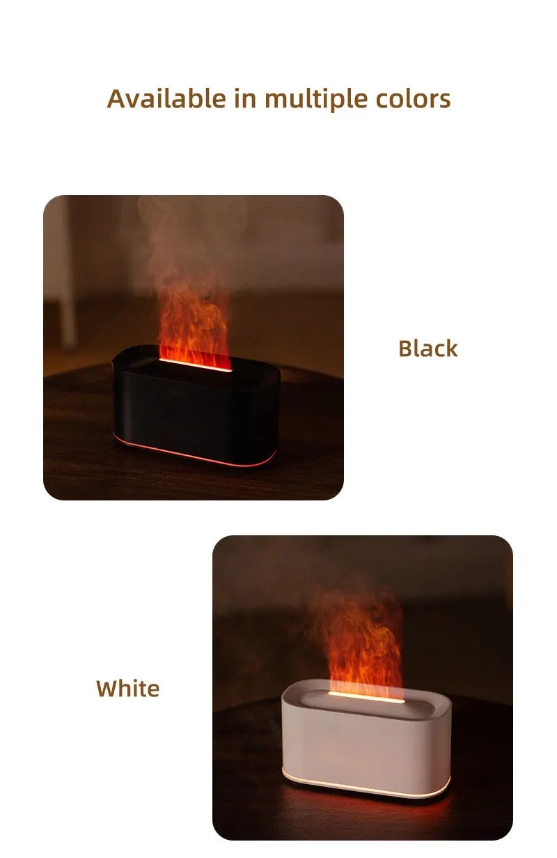 Flame Aroma Diffuser – Colorful LED Essential Oil Humidifier for Home & Relaxation