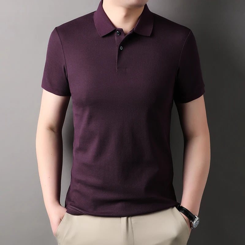 Polo à manches courtes pour hommes, 100% pur coton, mode d'été, classique, couleur unie, confortable, golf, T-shirt style décontracté, offre spéciale
