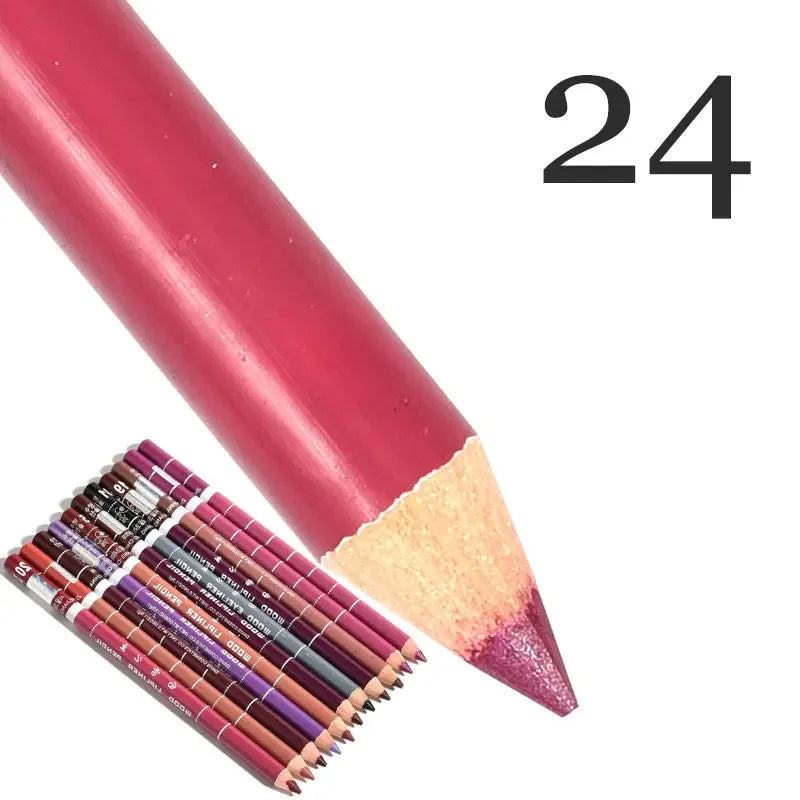 Set 28 Couleurs Crayons à Lèvres Waterproof – Mat, Teintes Nude et Rouge, Longue Tenue, Anti-Transfert, Maquillage des Lèvres pour Femmes, Fête