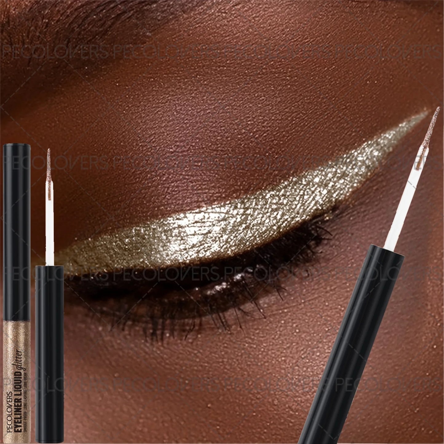 1 crayon pour les yeux liquide effet diamant, pailleté, waterproof, longue tenue, couleur argentée, facile à appliquer, maquillage coréen