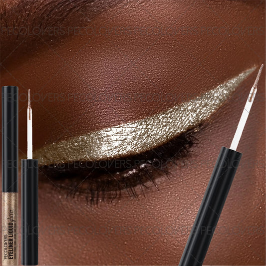 1 crayon pour les yeux liquide effet diamant, pailleté, waterproof, longue tenue, couleur argentée, facile à appliquer, maquillage coréen