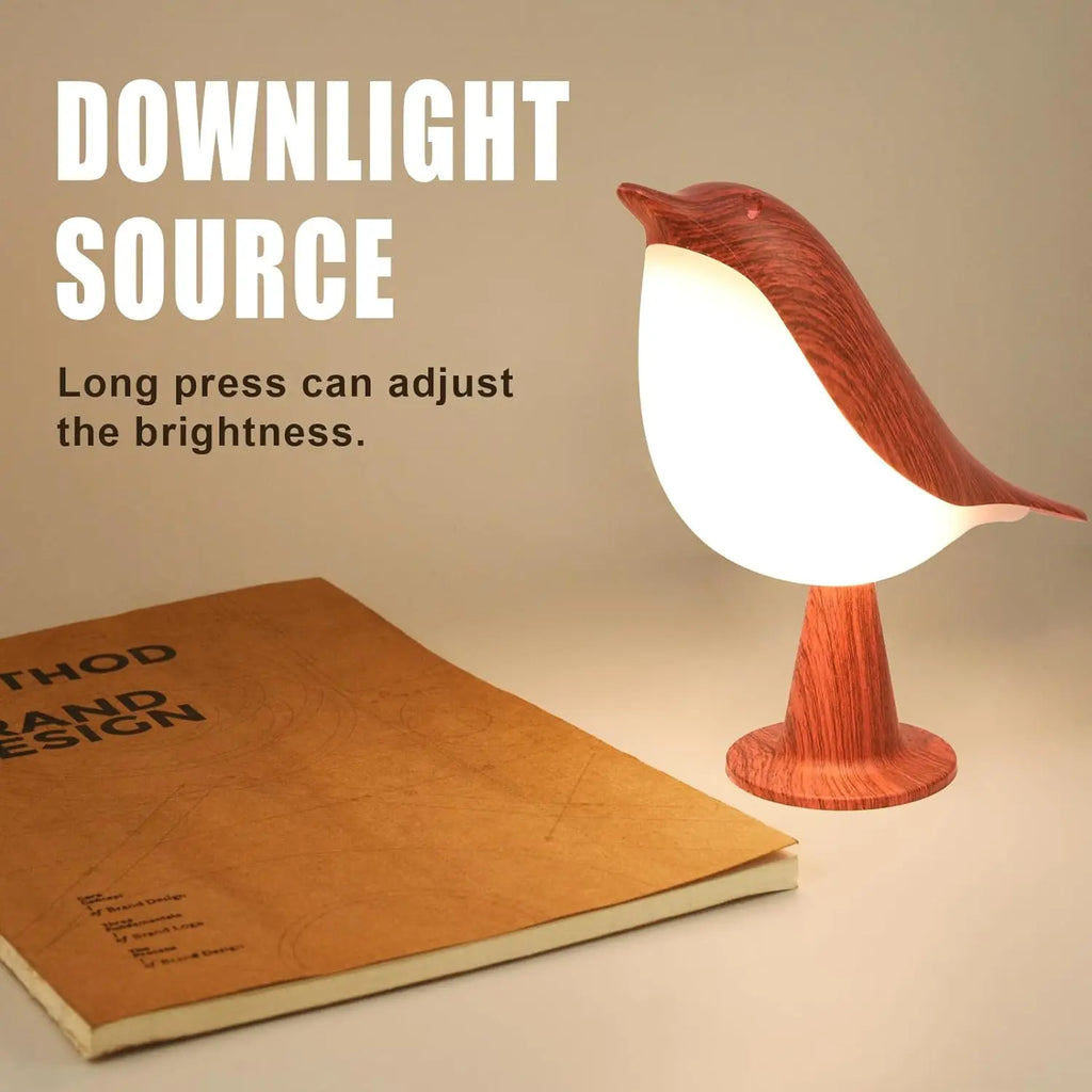 LED Bird Touch Lamp – 3-Level Dimmable Rechargeable Night Light for Home Decor