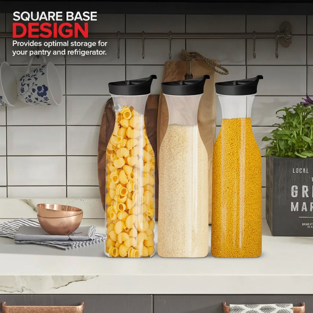 1000ML Clear Juice Carafe – Square Fridge Beverage Storage Container