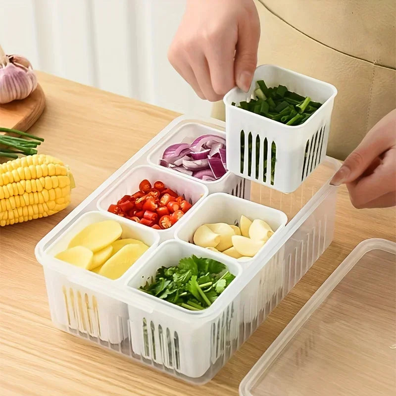 Airtight Food Storage Container with Lid – Fresh Box for Onion, Garlic & Fruit
