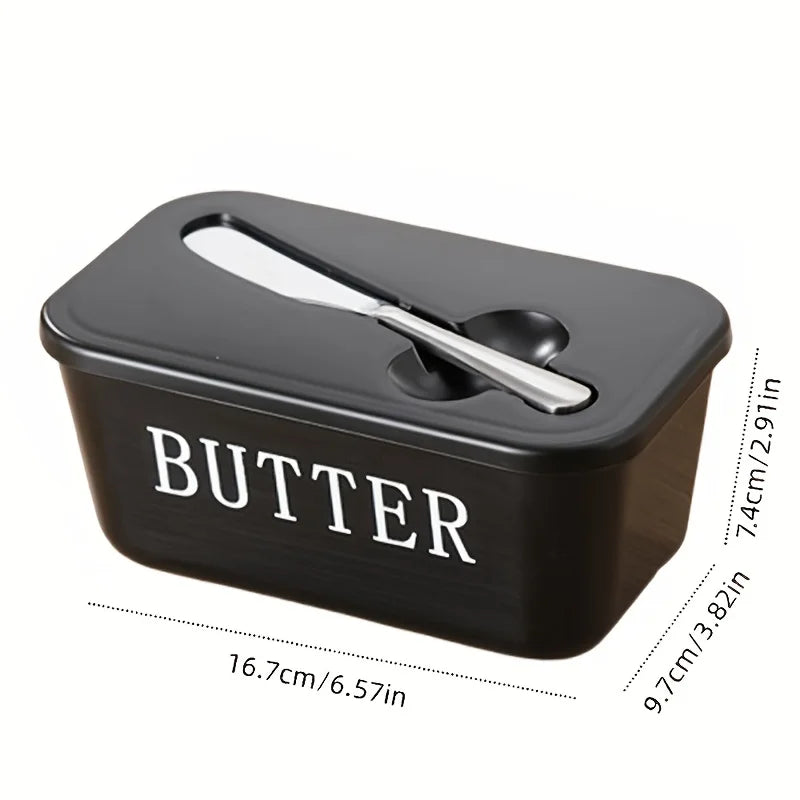Butter Dish with Lid & Knife – Sealed Butter Storage Container